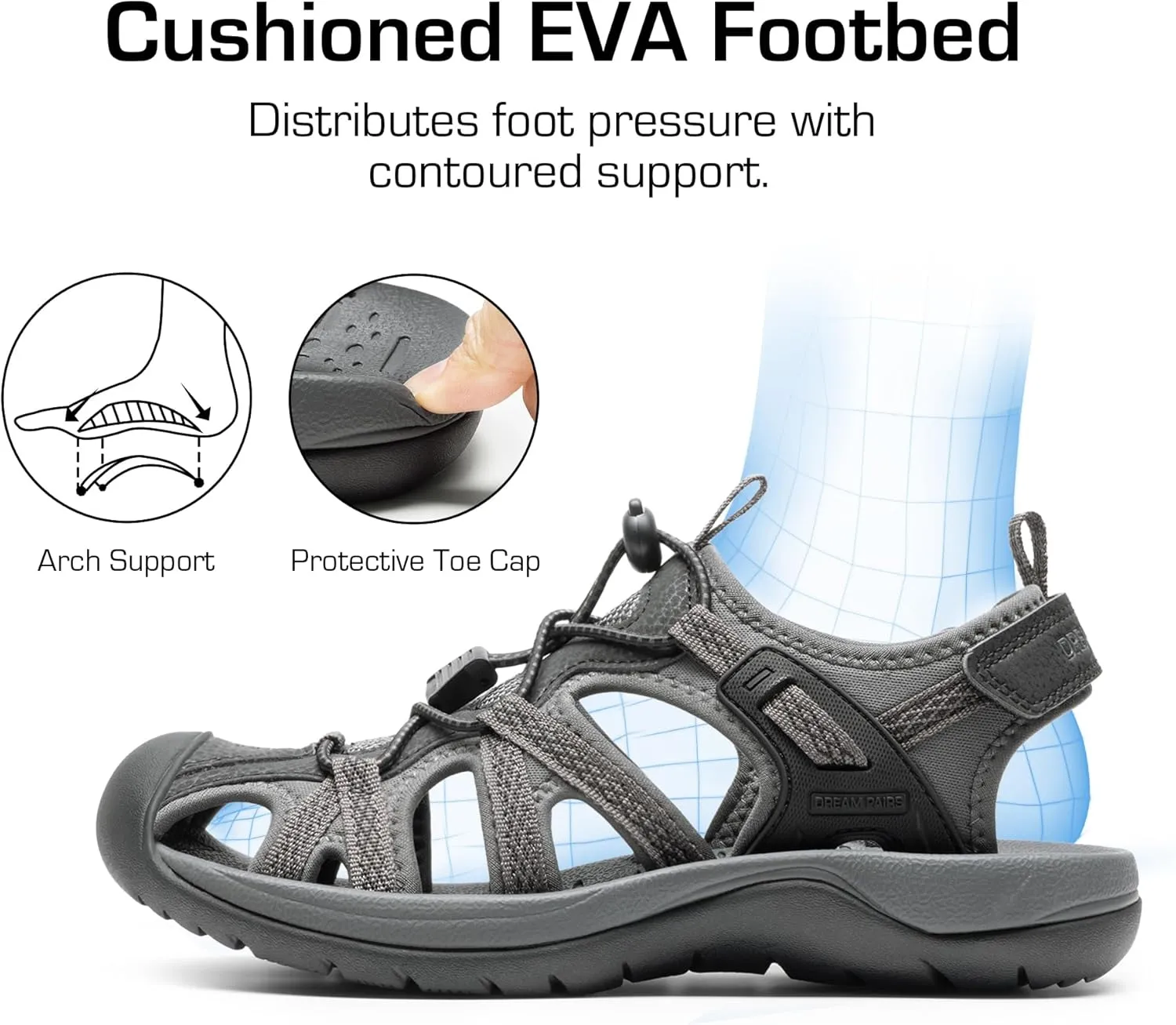 DREAM PAIRS Women's Hiking Sandals Adventurous Summer Sports Shoes Outdoor