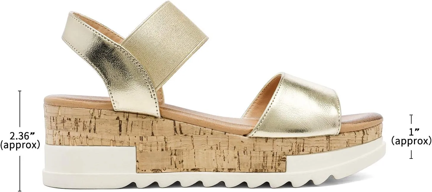 DREAM PAIRS Women's Open Toe Ankle Strap Casual Flatform Platform Wedges Sandals
