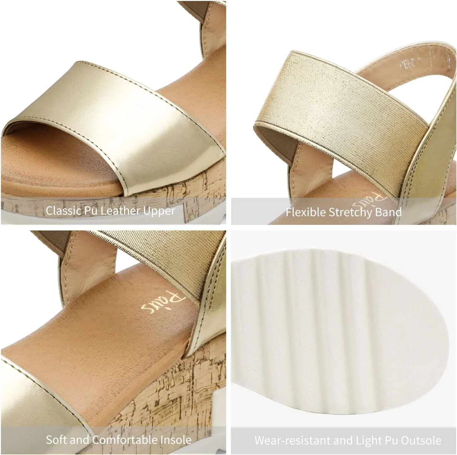DREAM PAIRS Women's Open Toe Ankle Strap Casual Flatform Platform Wedges Sandals