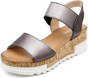 DREAM PAIRS Women's Open Toe Ankle Strap Casual Flatform Platform Wedges Sandals