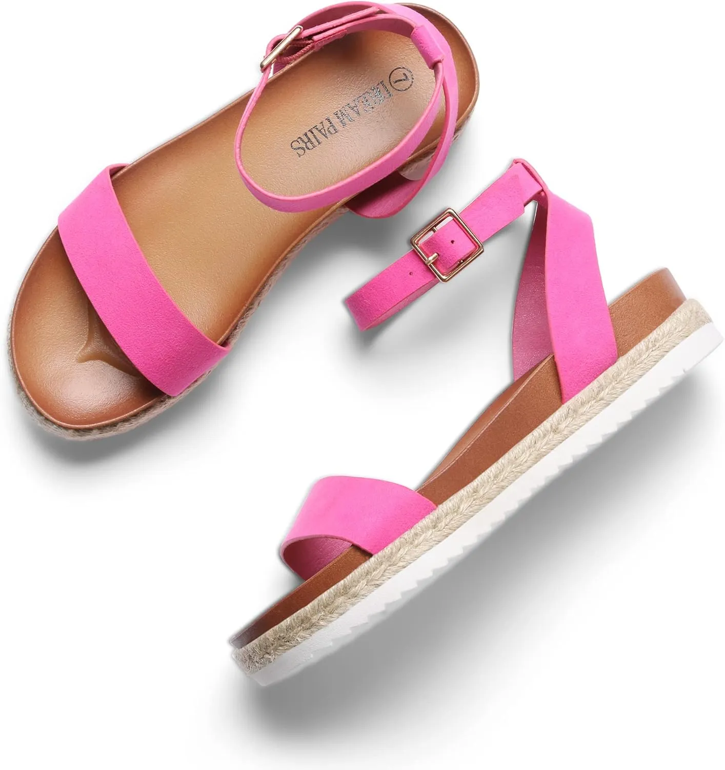 DREAM PAIRS Women's Open Toe Platform Espadrille Wedge Sandals Comfortable One Band Dressy Casual Sandals for Women