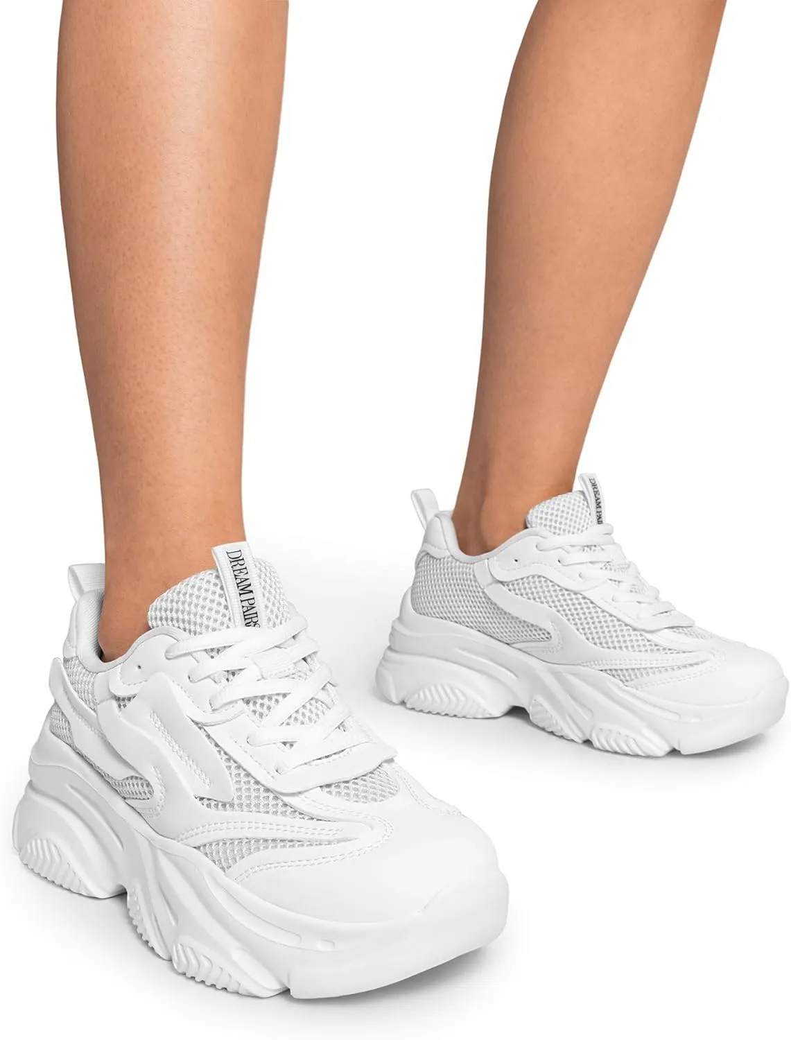 DREAM PAIRS Women's Platform Chunky Fashion Sneakers Jaxon Walking Lace-Up Comfortable Dad Sneakers Workout Sport Work Casual Tennis Shoes