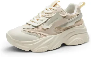DREAM PAIRS Women's Platform Chunky Fashion Sneakers Jaxon Walking Lace-Up Comfortable Dad Sneakers Workout Sport Work Casual Tennis Shoes