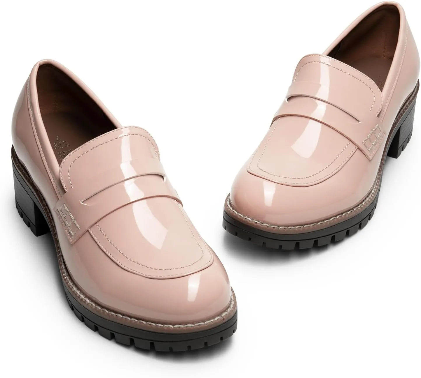 DREAM PAIRS Women's Platform Chunky Heeled Loafers, Womens Business Casual Shoes