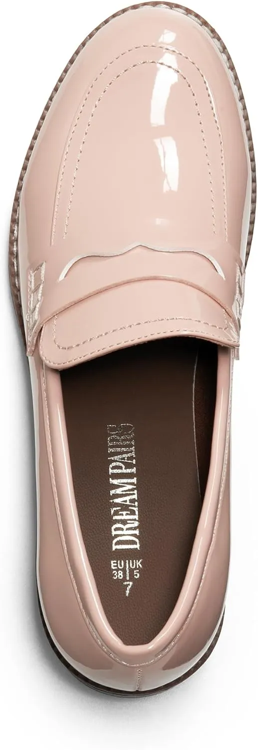 DREAM PAIRS Women's Platform Chunky Heeled Loafers, Womens Business Casual Shoes