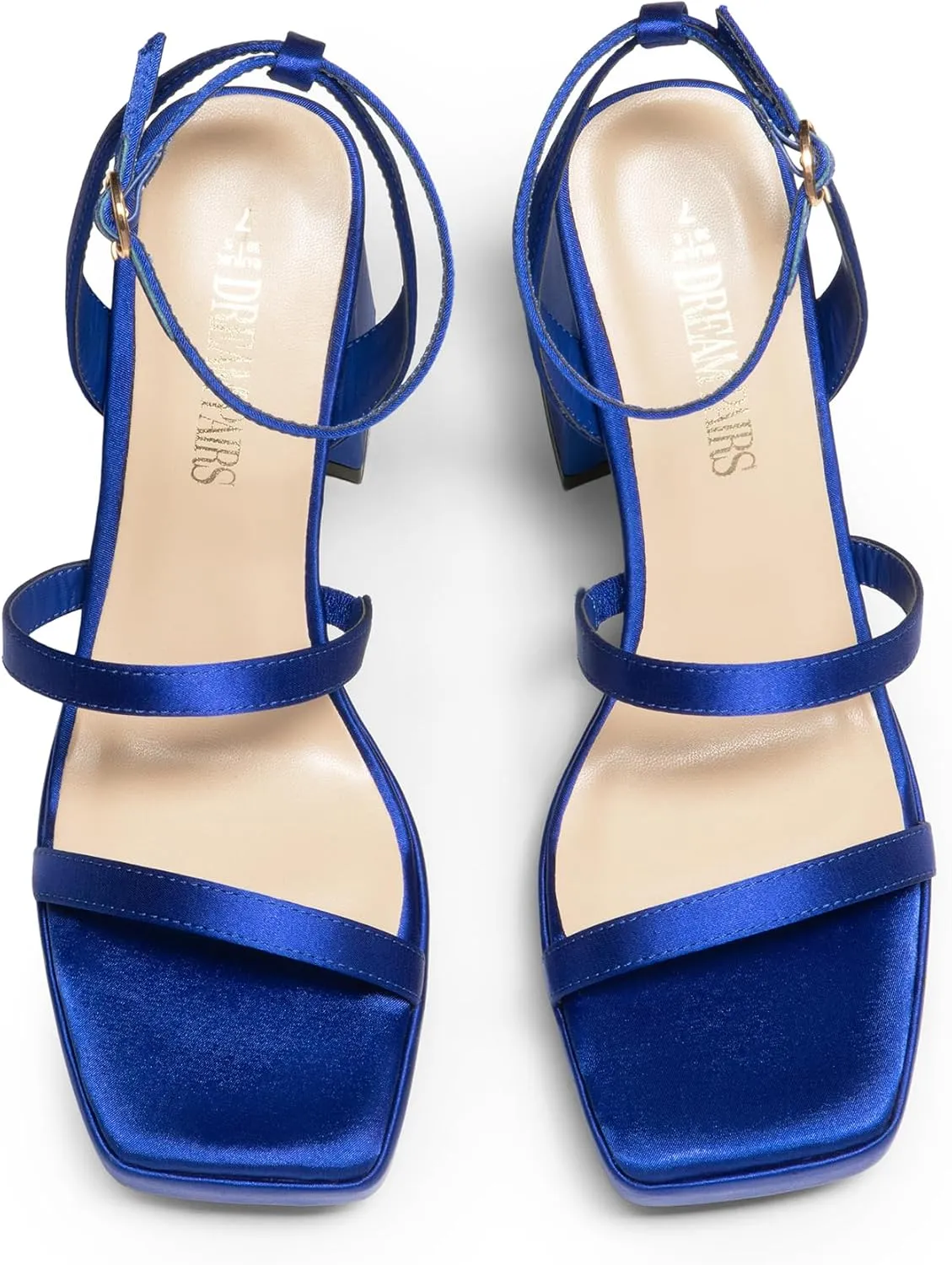 DREAM PAIRS Women's Platform Strappy Heels Open Toe Ankle Strap Square Party Sandals Y2K Dress Shoes