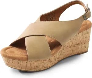 DREAM PAIRS Women's Platform Wedge Sandals Comfortable Ankle Strap Sandals for Women Casual Dressy Summer