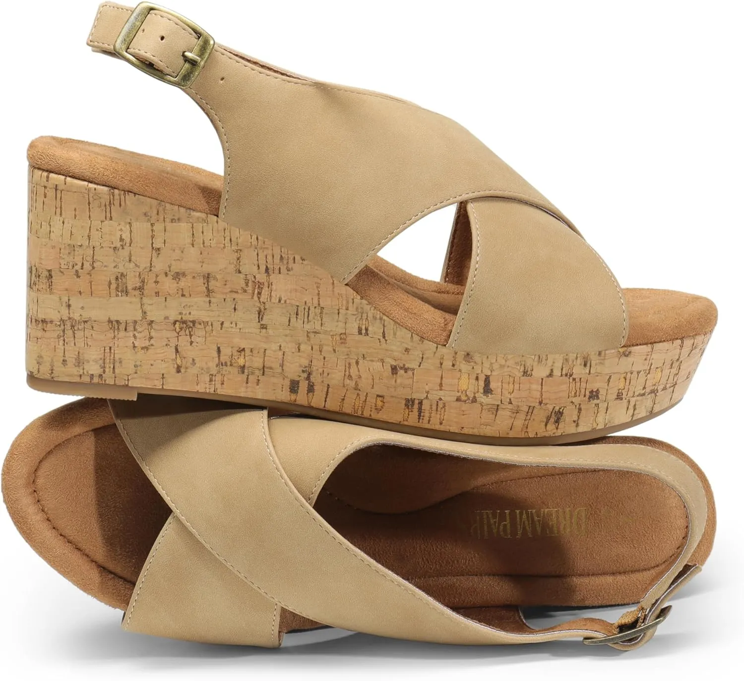 DREAM PAIRS Women's Platform Wedge Sandals Comfortable Ankle Strap Sandals for Women Casual Dressy Summer