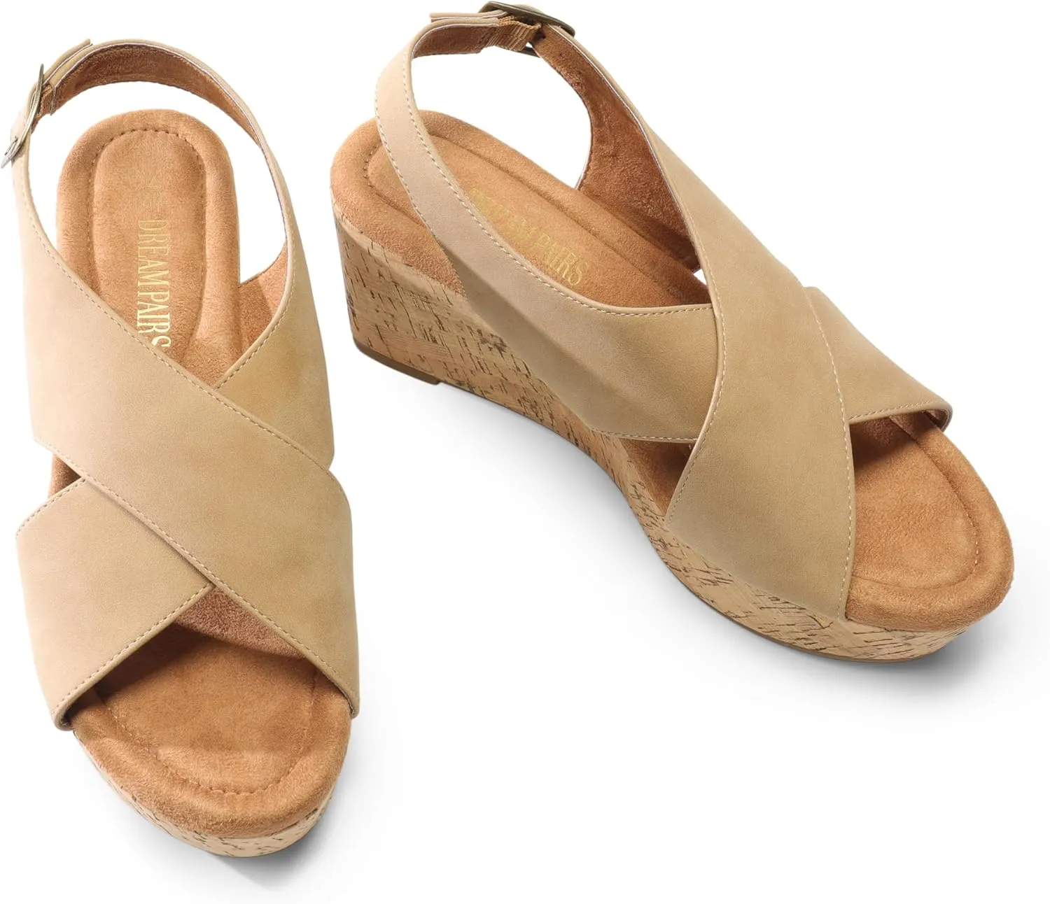 DREAM PAIRS Women's Platform Wedge Sandals Comfortable Ankle Strap Sandals for Women Casual Dressy Summer