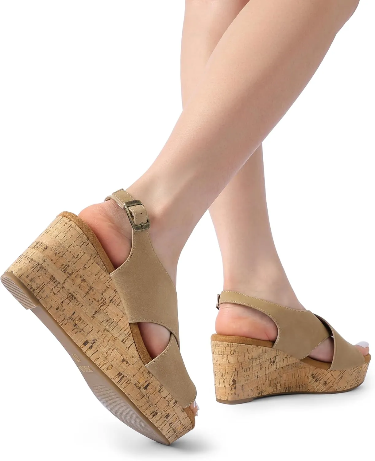 DREAM PAIRS Women's Platform Wedge Sandals Comfortable Ankle Strap Sandals for Women Casual Dressy Summer