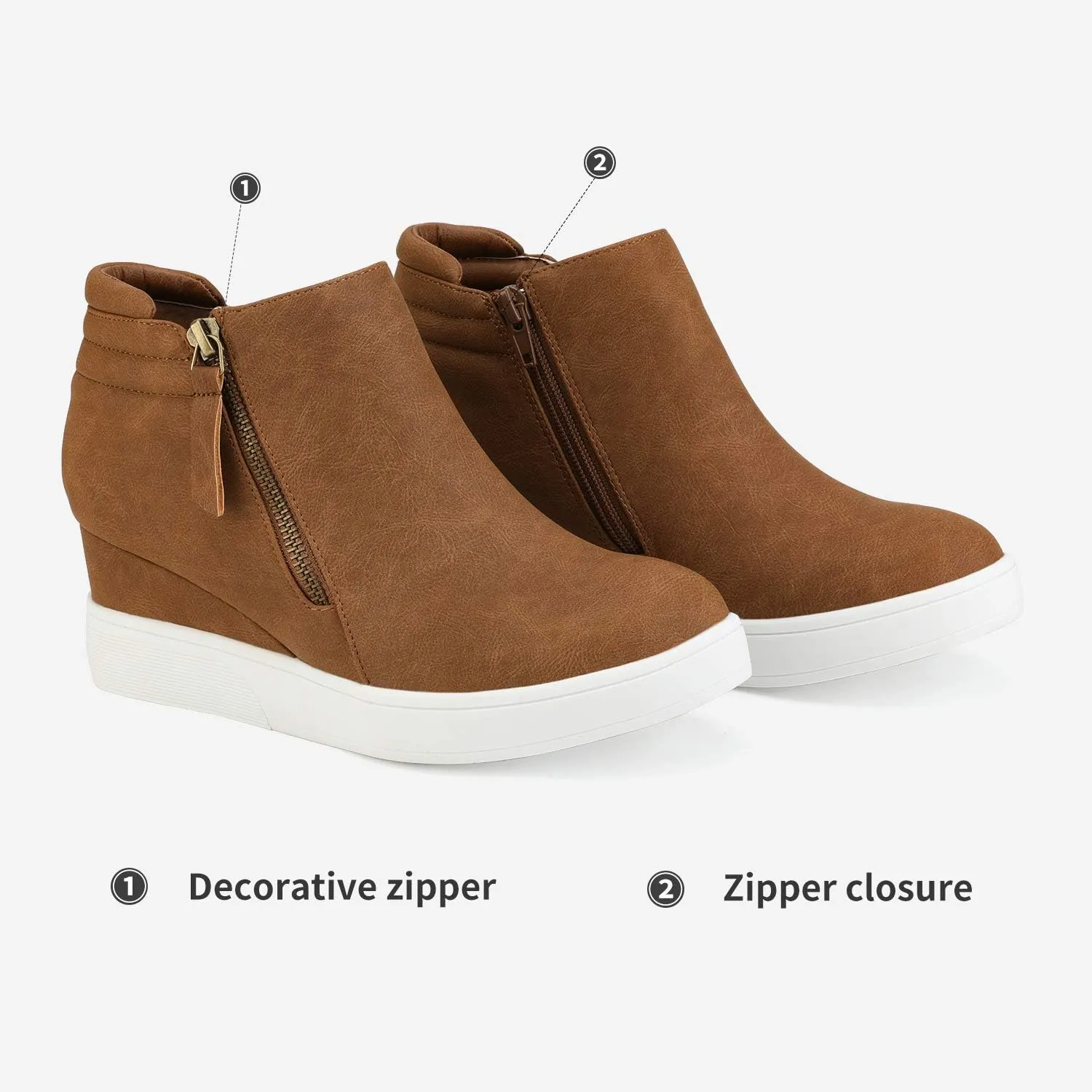 DREAM PAIRS Women’s Platform Wedge Sneakers Ankle Booties