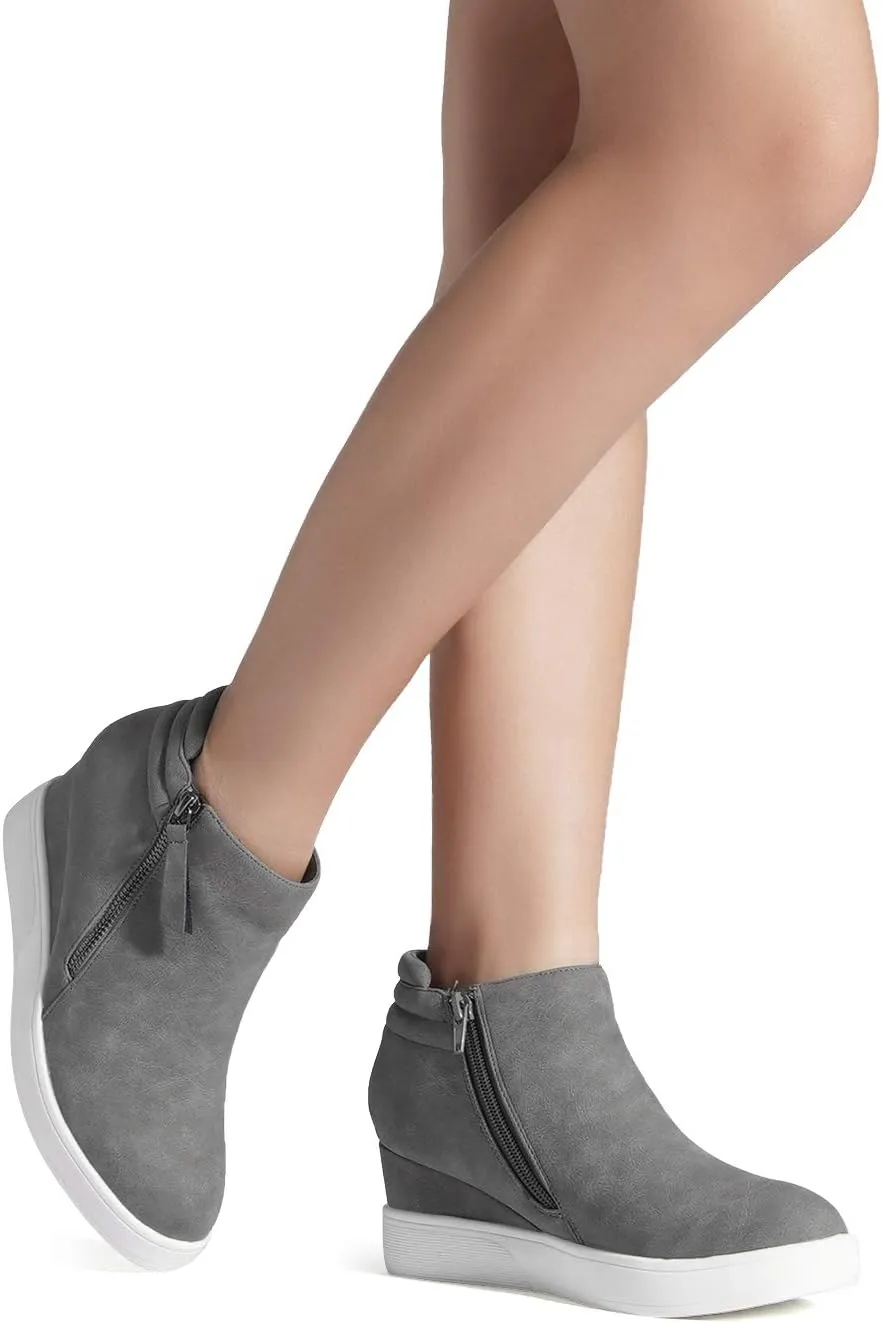 DREAM PAIRS Women’s Platform Wedge Sneakers Ankle Booties