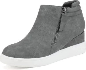 DREAM PAIRS Women’s Platform Wedge Sneakers Ankle Booties