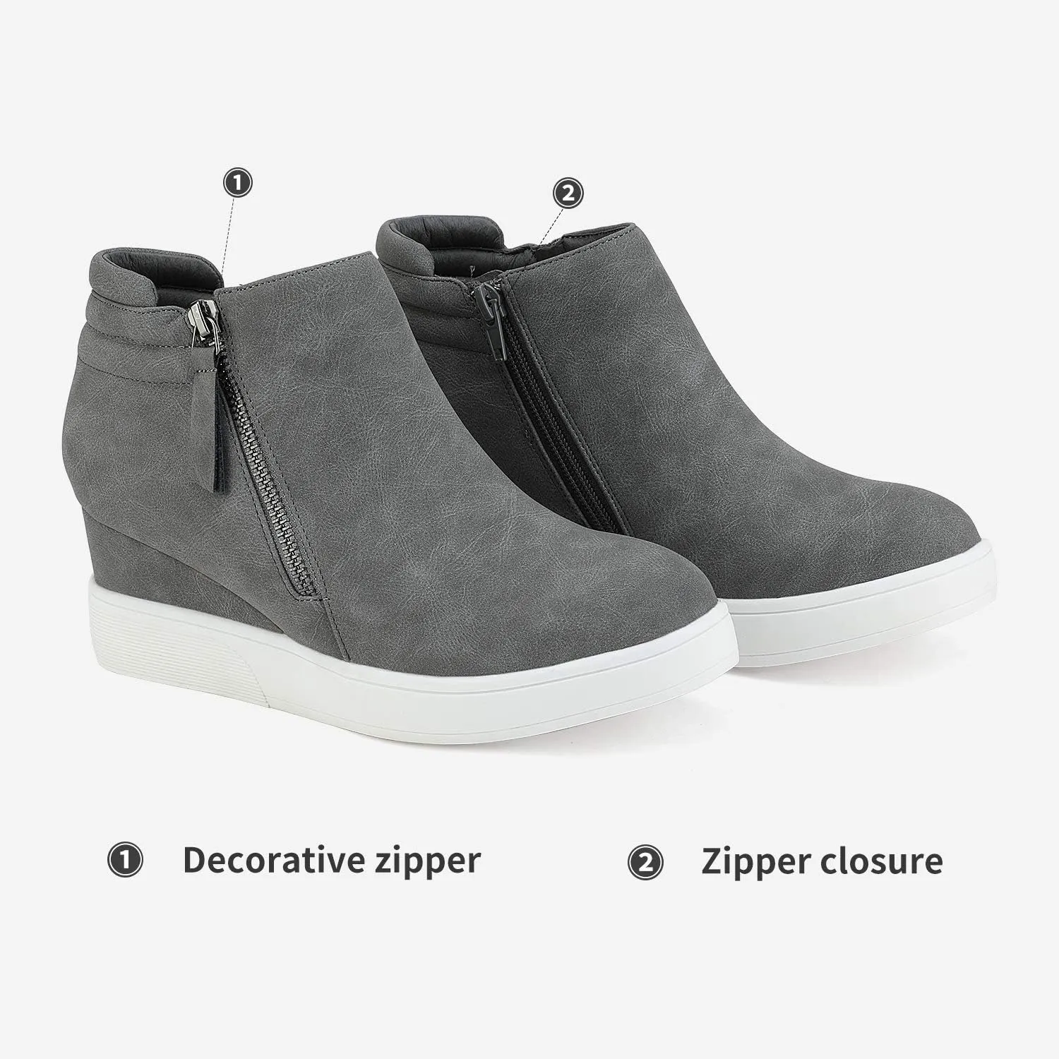 DREAM PAIRS Women’s Platform Wedge Sneakers Ankle Booties