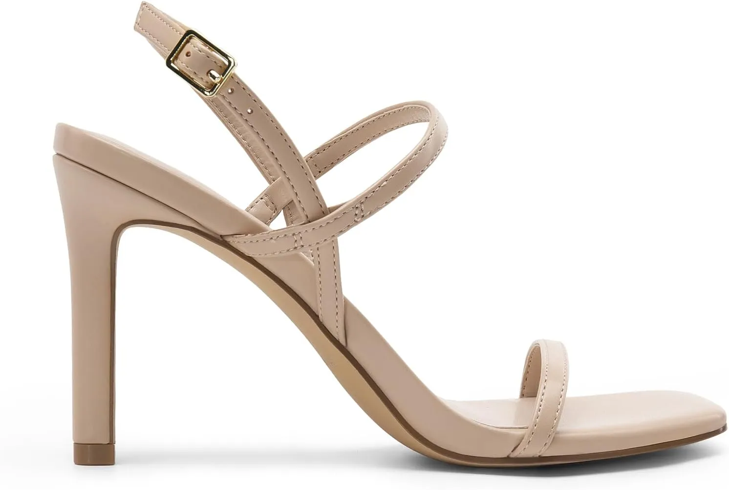 DREAM PAIRS Women’s Slingback Heels High Stilettos Open Square Toe Ankle Strap Pumps Sexy Comfort Strappy Dress Shoes Wedding Bridal Heeled Sandals