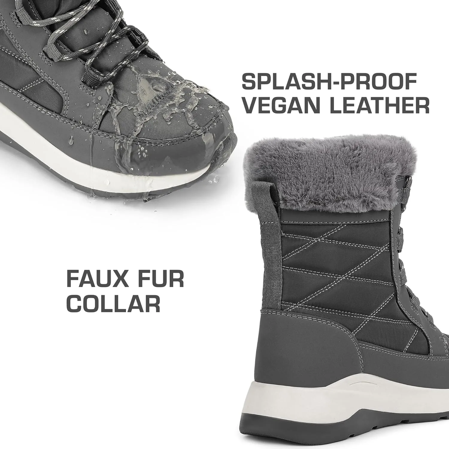 DREAM PAIRS Women's Winter Snow Boots Waterproof Lightweight Warm Faux Fur Lined Insulated Outdoor Ladies Mid-Calf Booties