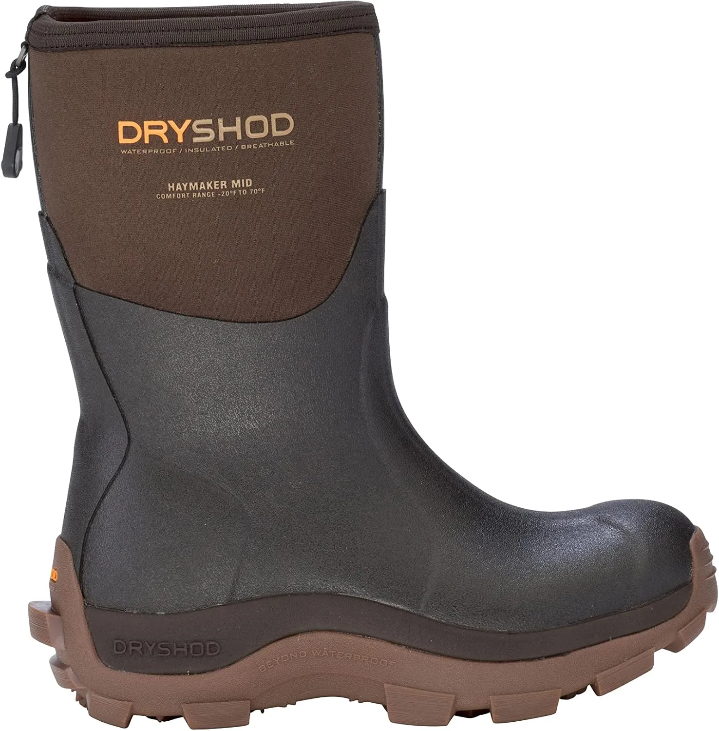 Dryshod Women's Haymaker Mid Hard Working Boots|Rubber | Waterproof | Brown |HAY-WM-BR