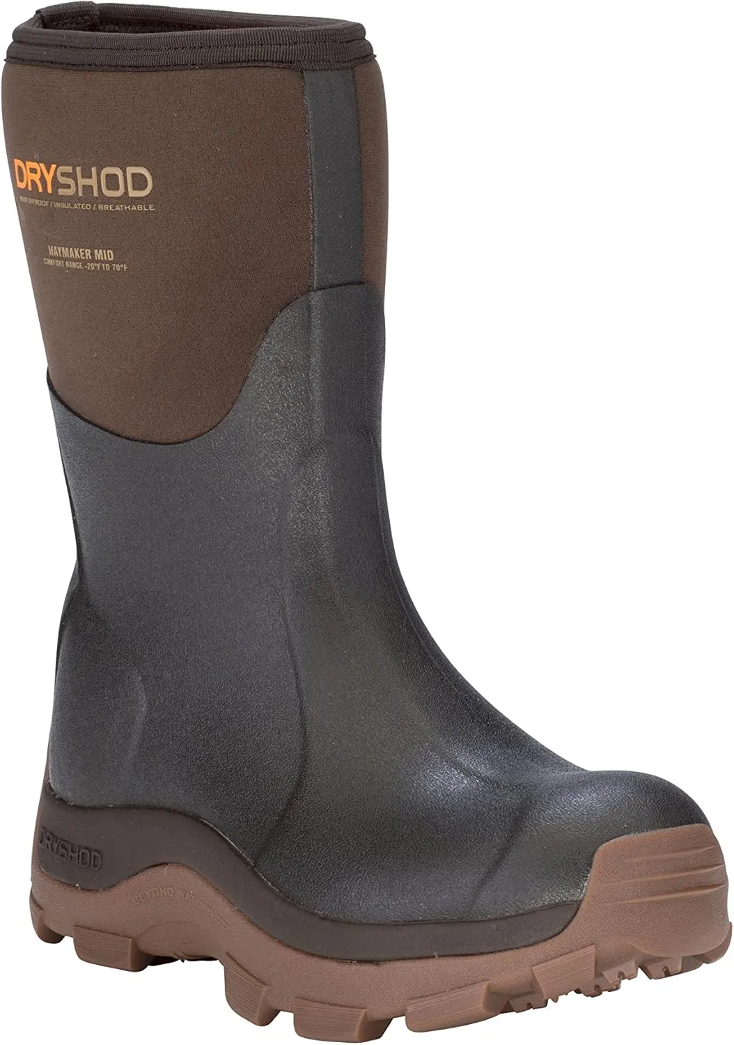 Dryshod Women's Haymaker Mid Hard Working Boots|Rubber | Waterproof | Brown |HAY-WM-BR