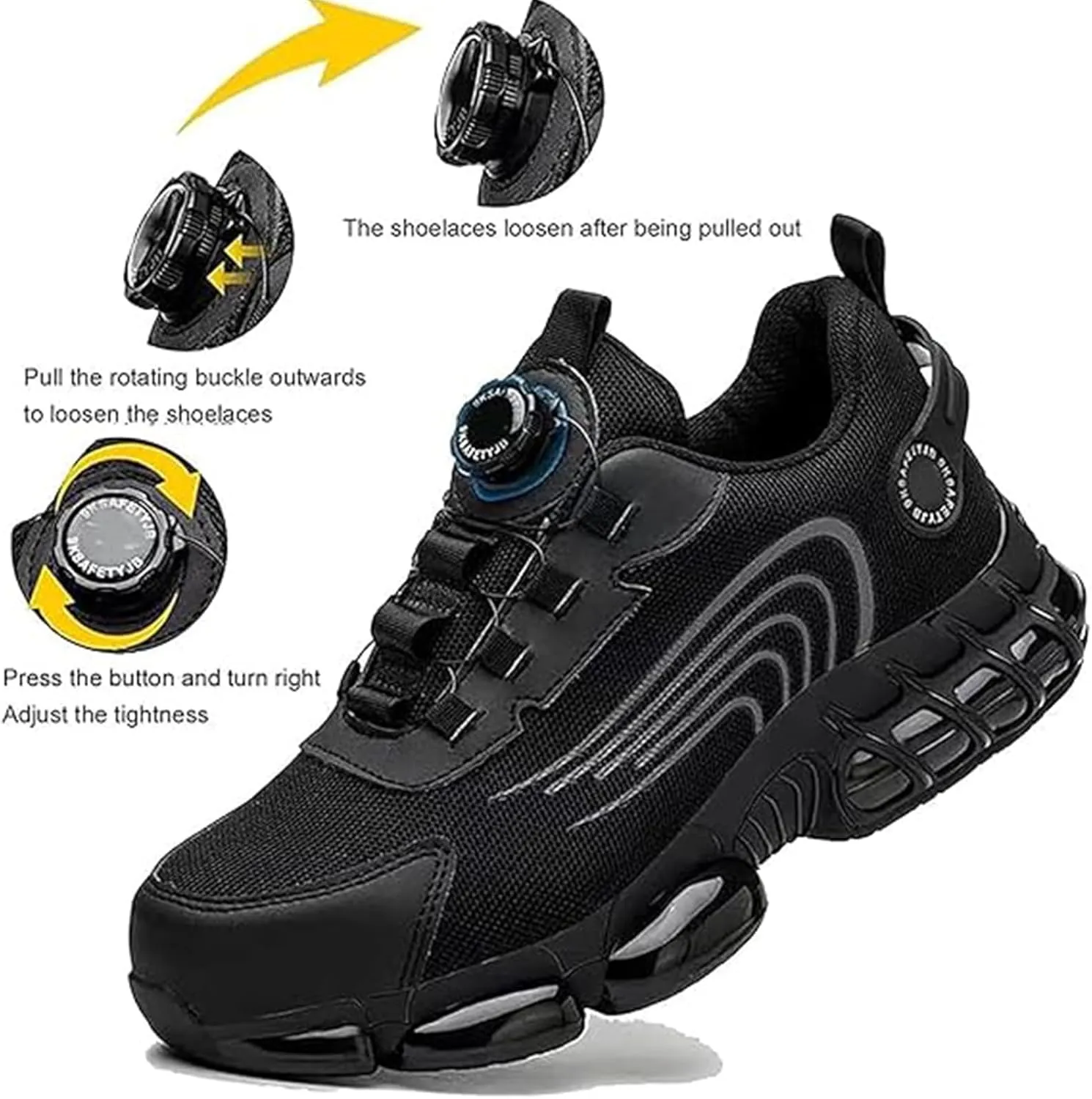 Evontira Shoes for Men, Evontira Steel Toe Power Trainers, Evontura Steel Toe Shoes, Puncture Proof Slip on Sneakers