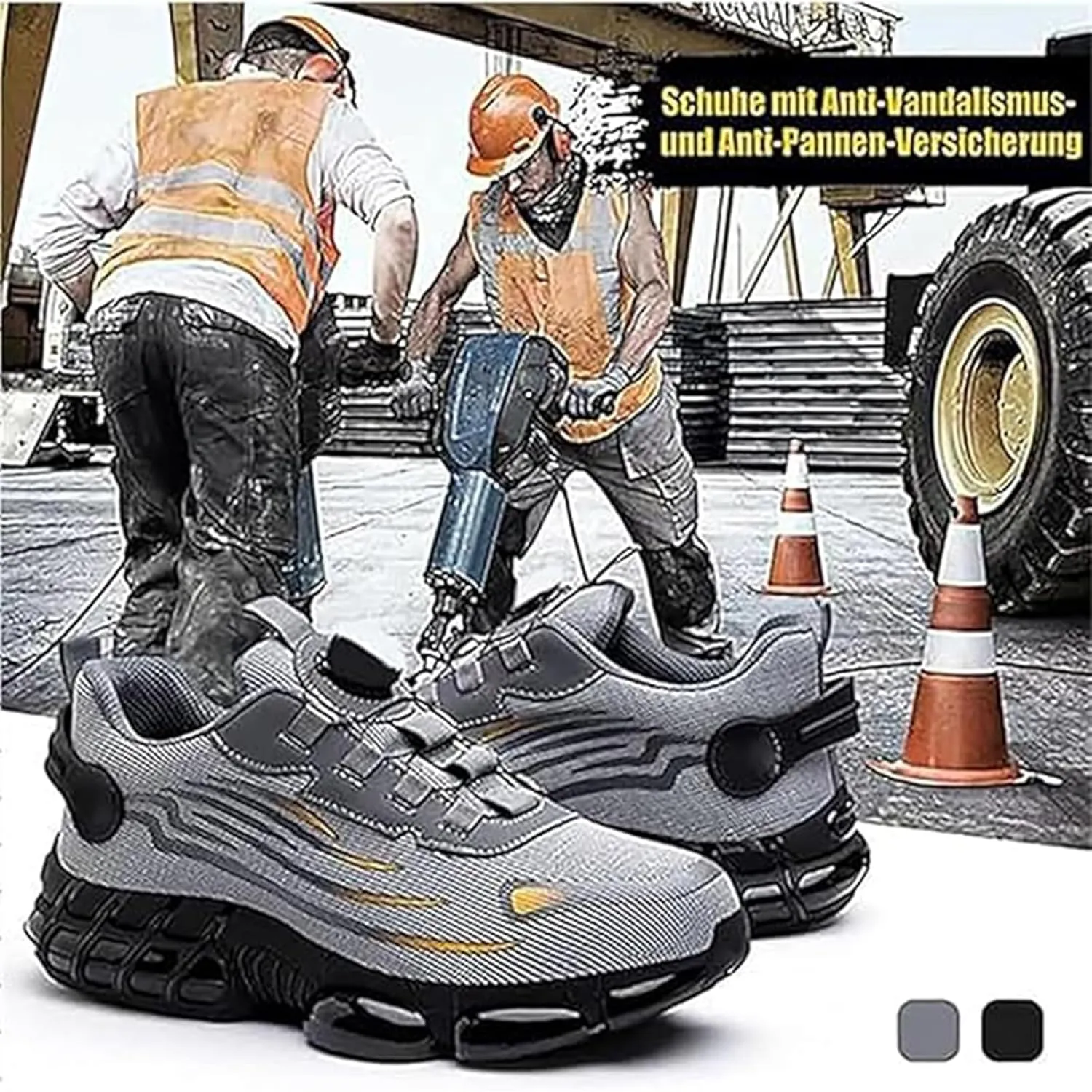 Evontira Shoes for Men, Evontira Steel Toe Power Trainers, Evontura Steel Toe Shoes, Puncture Proof Slip on Sneakers