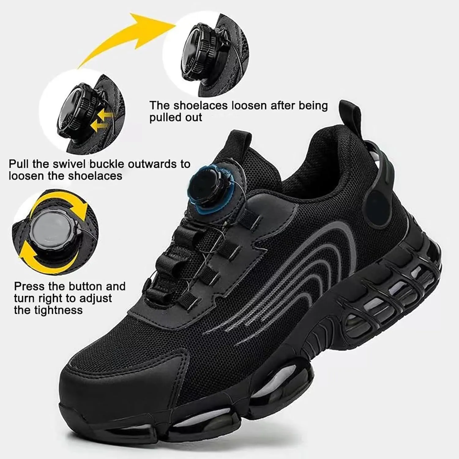 Evontira Shoes for Men, Evontura Steel Toe Shoes, Evontira Steel Toe Power Trainers, Puncture Proof Slip on Sneakers