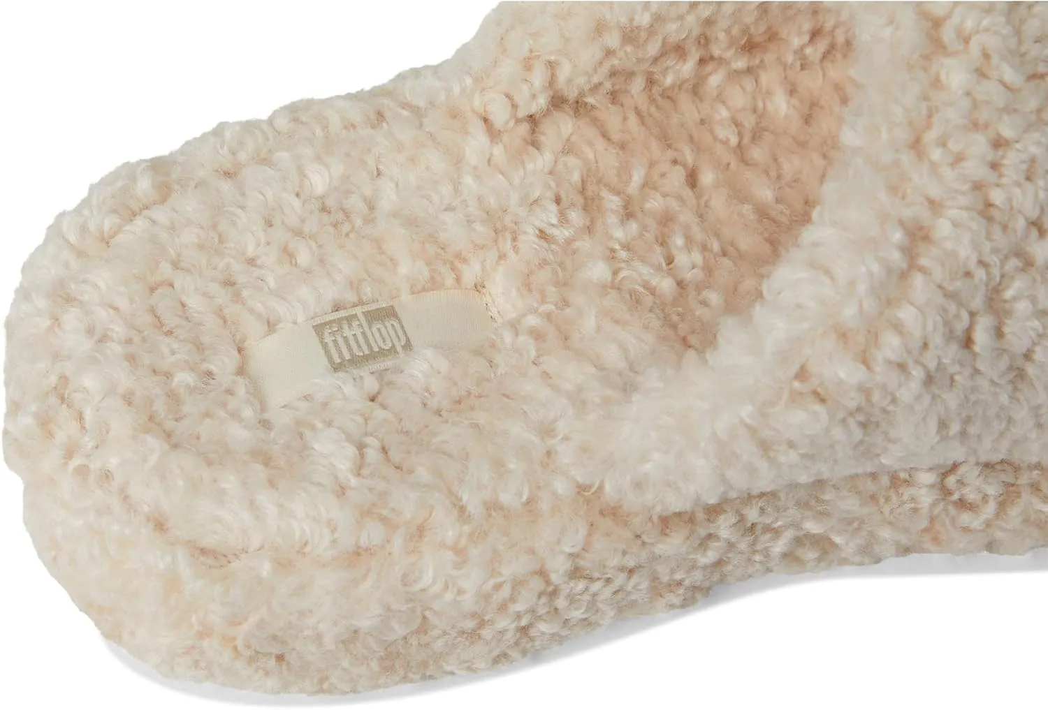 FitFlop iQushion D Luxe Padded Teddy Slipper Mules - Women's Fluffy Cozy House Shoes, Indoor Outdoor Slippers with Arch Support, Ultra Light Cushioning, Slip Resistant Rubber Sole