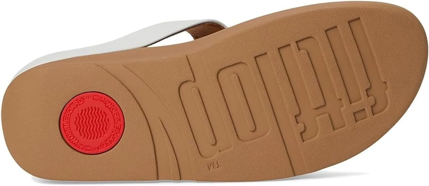 FitFlop Women's Fino Crystal-Chain Leather Toe-Post Sandals Wedge