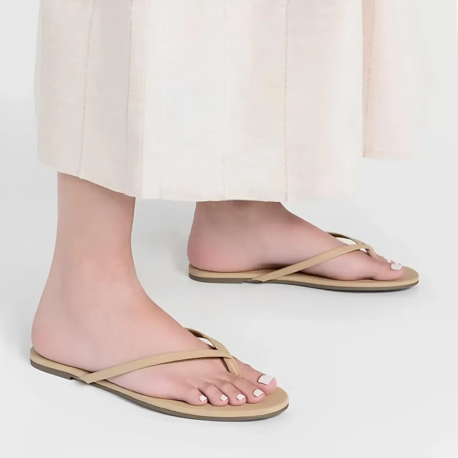 Flat Leather Flip Flops for Women, Comfortable Dressy Thong Sandals 2025 Summer and Spring Vacation Essentials, Chanclas Para Mujer
