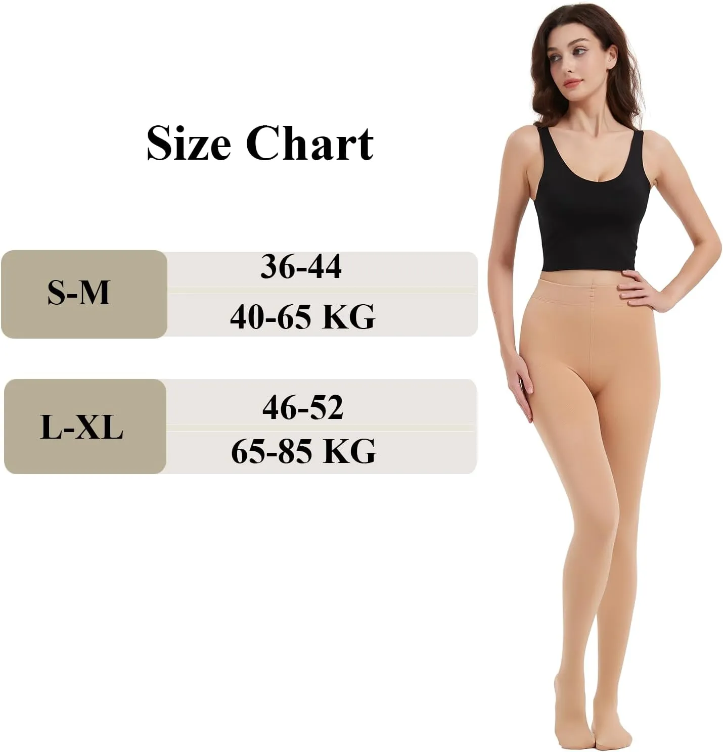 Fleece Lined Tights for Women, Warm Thermal Opaque Leggings, Winter Soft Thick Pantyhose