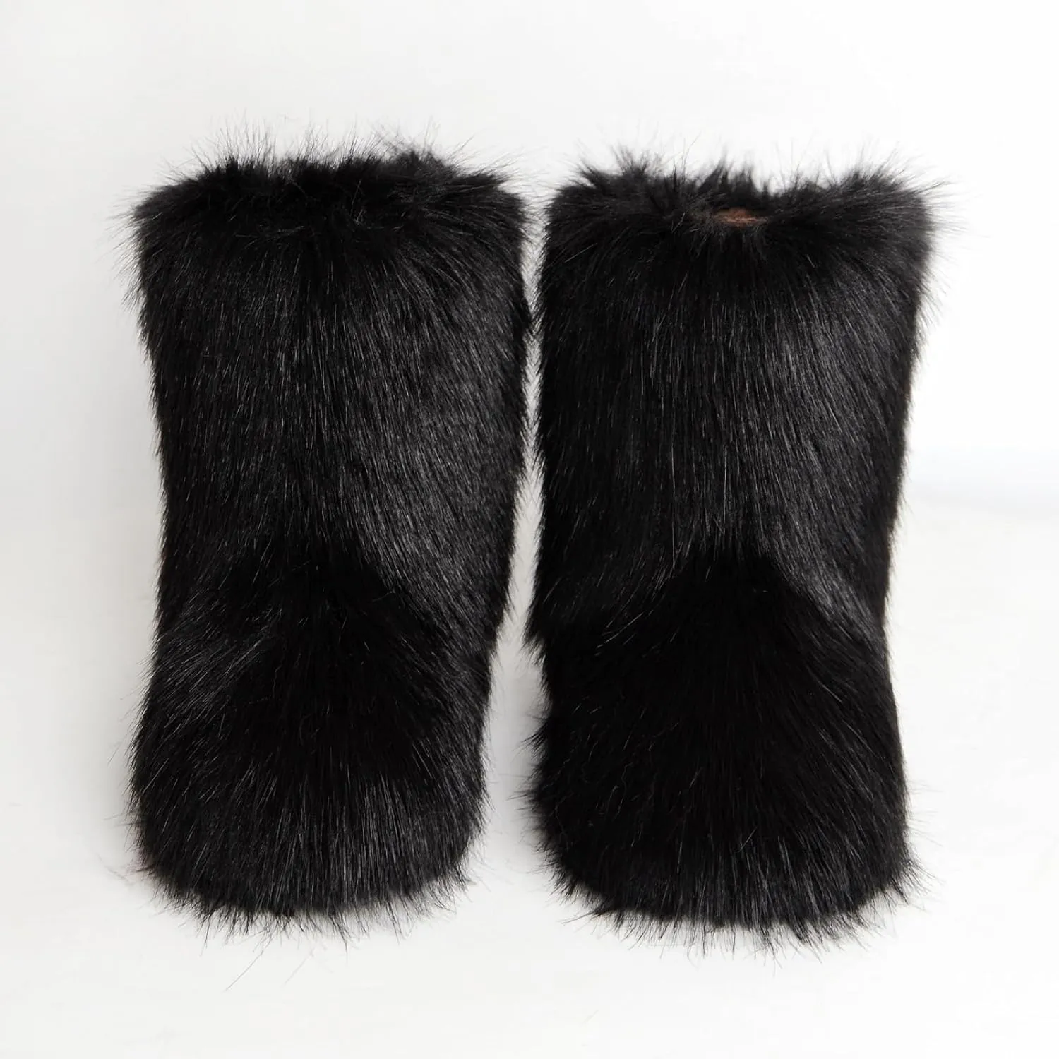 Fluffy Faux Fur Boots for Women Mid-Calf Furry Snow Boots