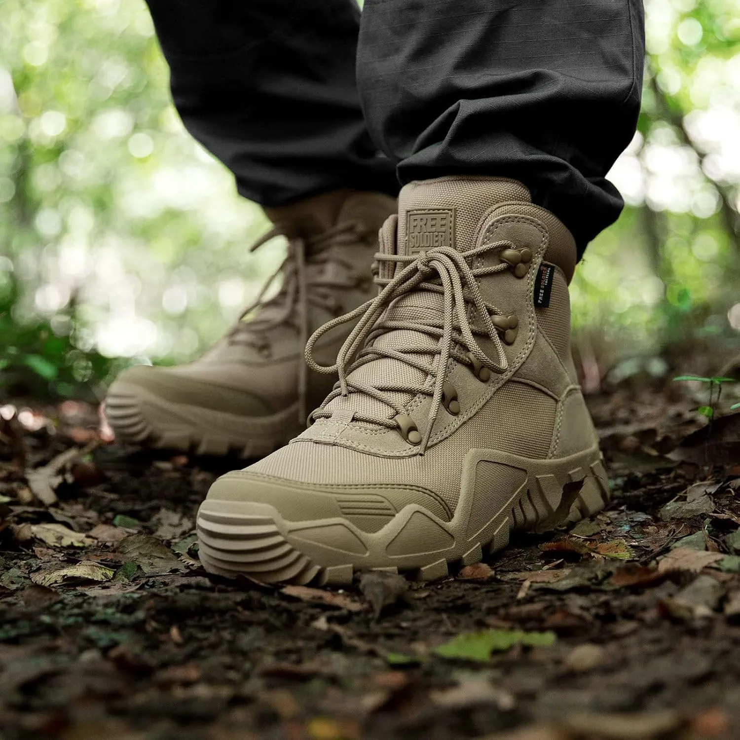 FREE SOLDIER Men's Waterproof Hiking Military Boots