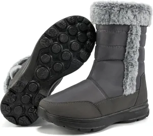FUDYNMALC Snow Boots for Women Winter: Waterproof Lightweight Mid Calf Boots - Warm Fur Lined Outdoor Womens Boots With Zipper