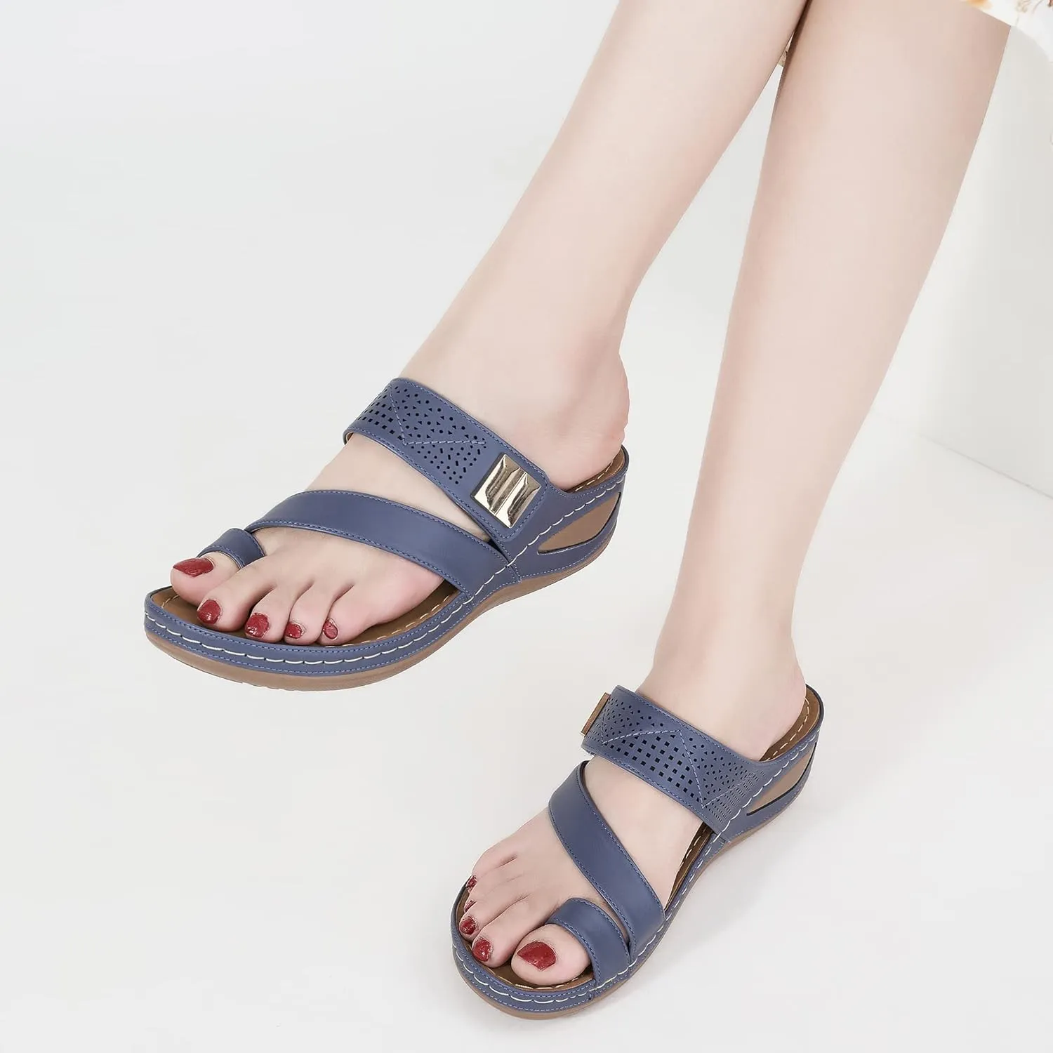 FUDYNMALC Womens Sandals Wedge Shoes: Comfortable Orthopedic Sandals for Women Casual Summer Dressy Flip Flops Beach Walking Sandals