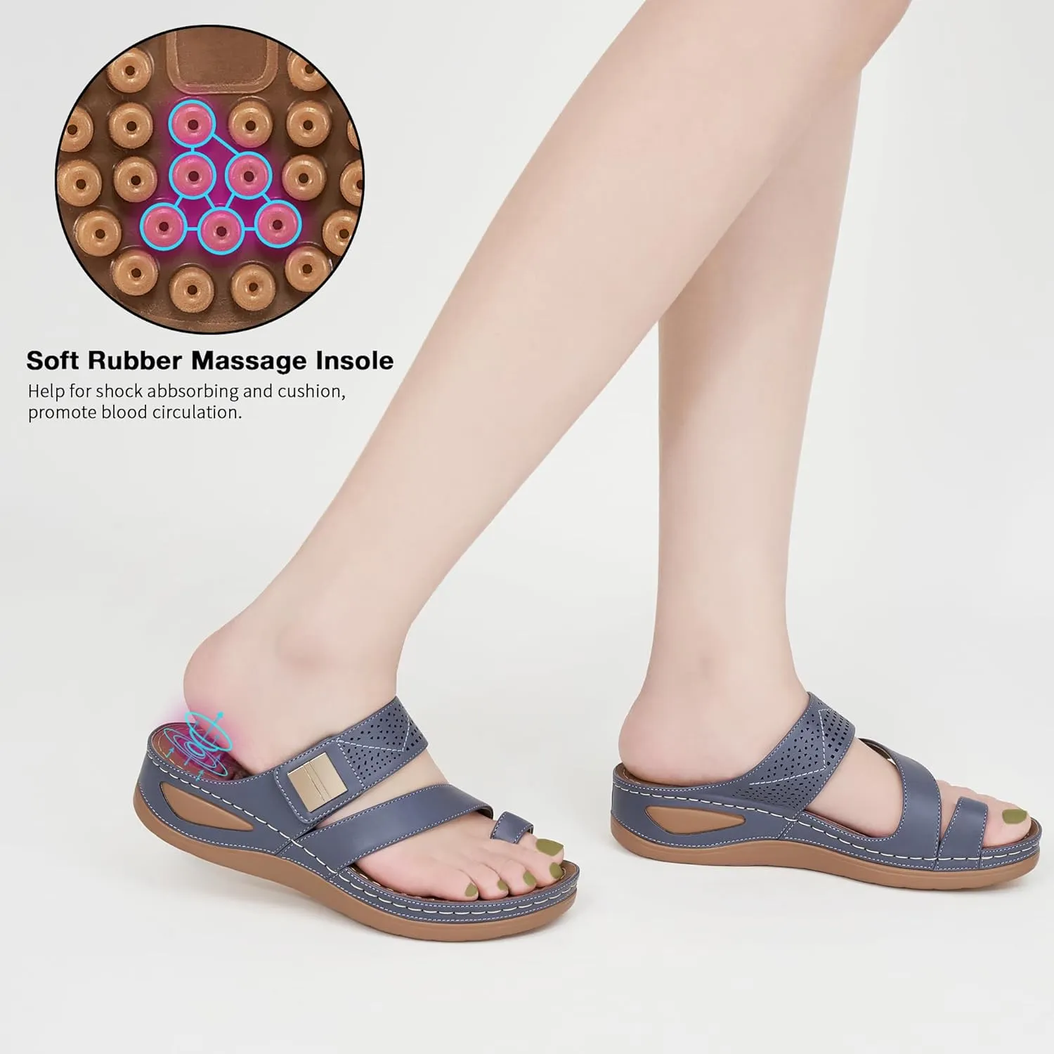 FUDYNMALC Womens Sandals Wedge Shoes: Comfortable Orthopedic Sandals for Women Casual Summer Dressy Flip Flops Beach Walking Sandals