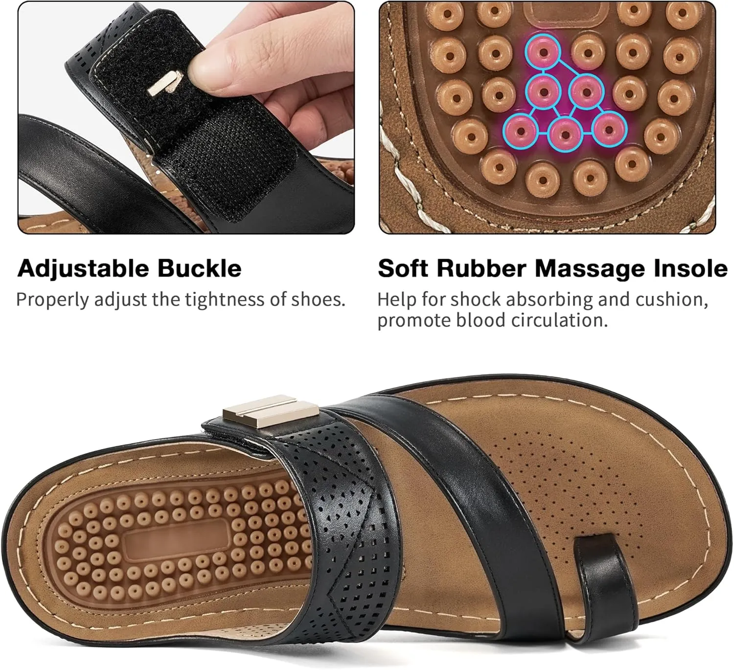 FUDYNMALC Womens Sandals Wedge Shoes: Comfortable Orthopedic Sandals for Women Casual Summer Dressy Flip Flops Beach Walking Sandals