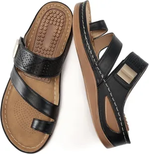 FUDYNMALC Womens Sandals Wedge Shoes: Comfortable Orthopedic Sandals for Women Casual Summer Dressy Flip Flops Beach Walking Sandals