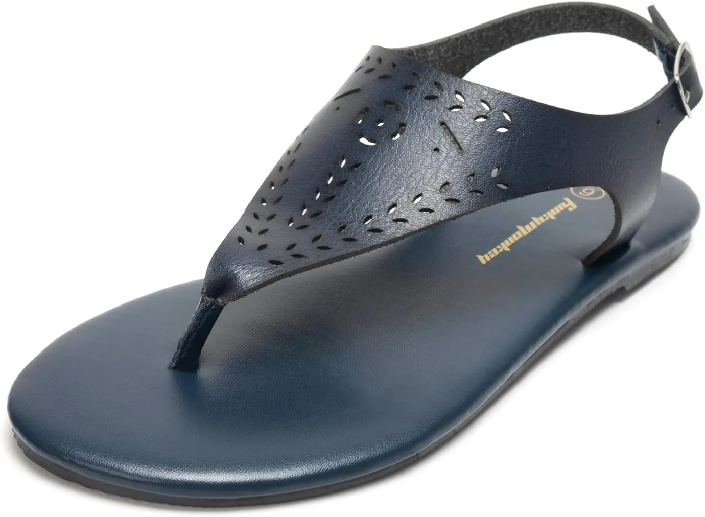 FUNKYMONKEY Thong Flat Sandals, Women's Casual T-Strap and Adjustable Ankle Buckle for Summer Beach Sandals