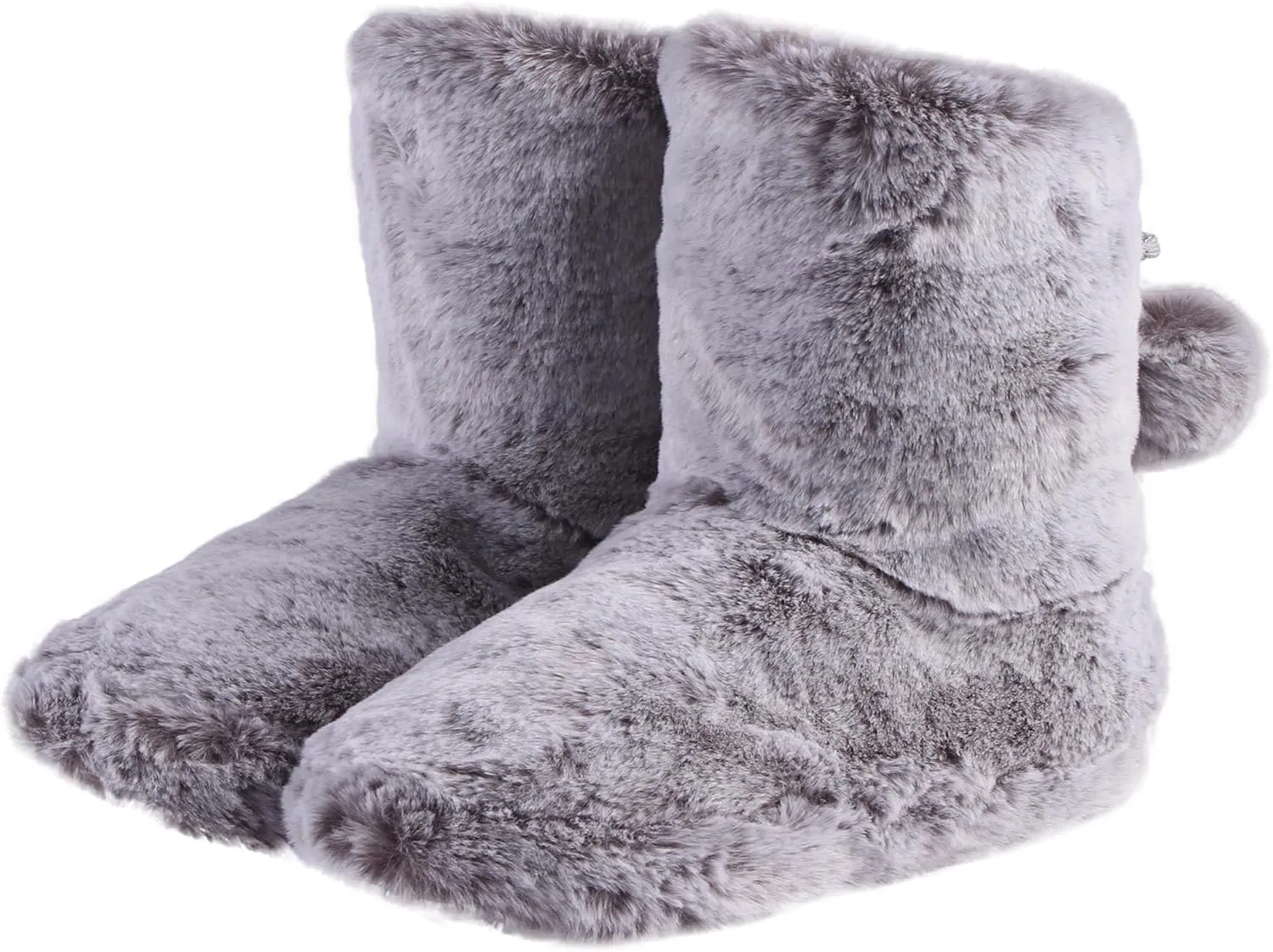 Furry Plush Slipper Booties for Women Warm Fur House Slippers with Anti-slip Sole Home Bedroom Indoor House Boots