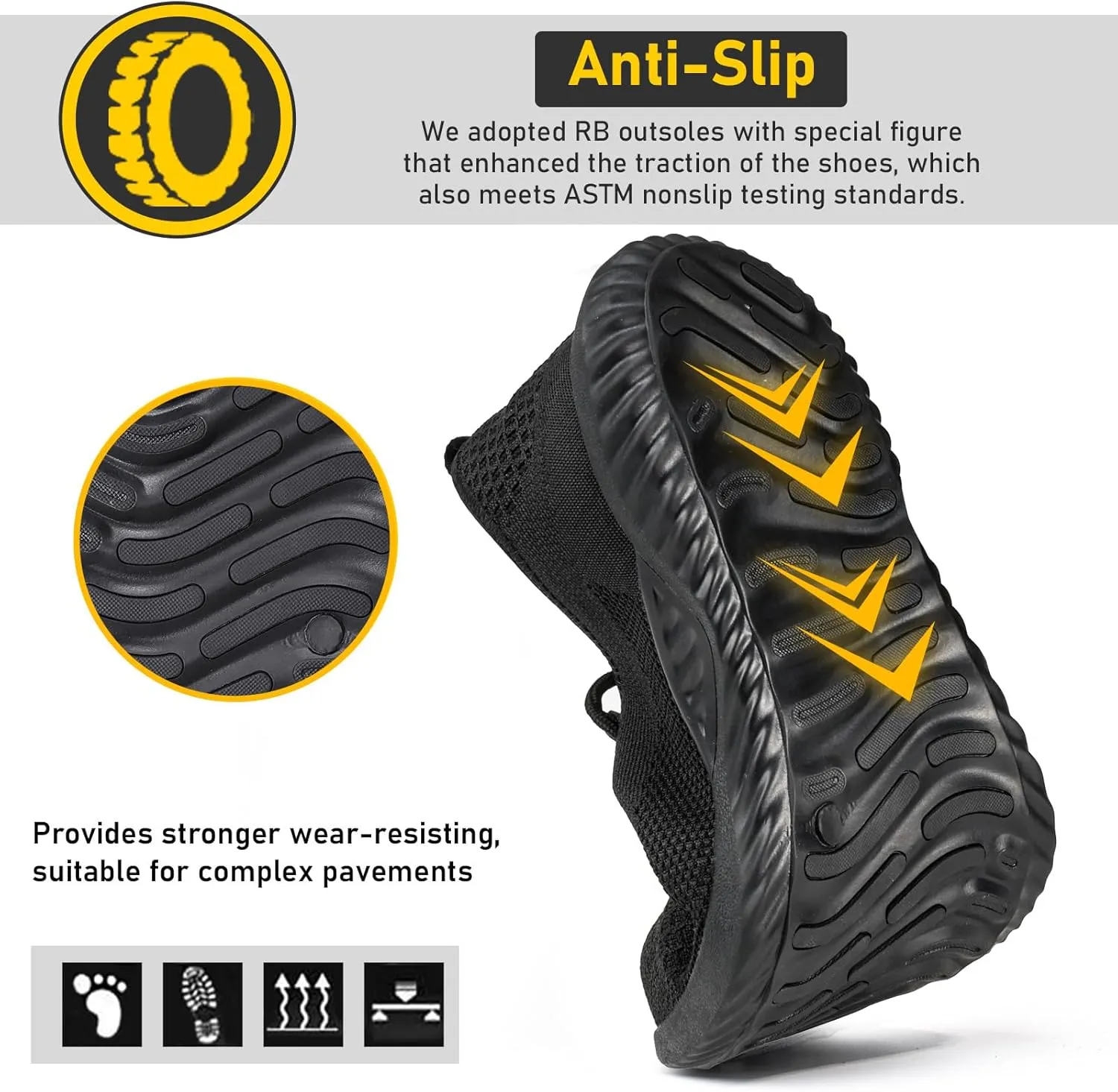Furuian Waterproof Steel Toe Shoes for Men Comfortable Non Slip Safety Sneakers Warehouse Industry Contstruction Work Shoes for Men