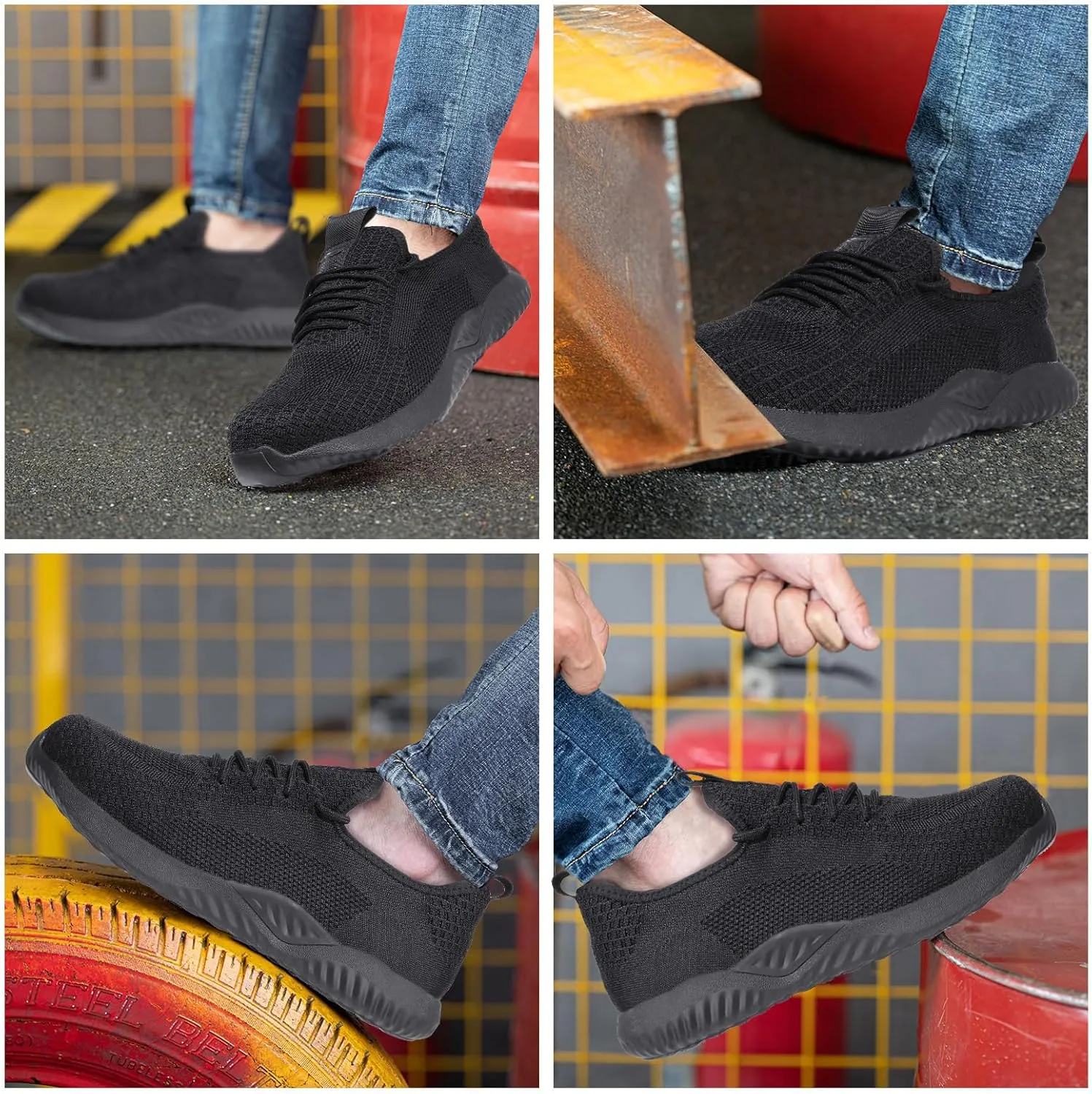 Furuian Waterproof Steel Toe Shoes for Men Comfortable Non Slip Safety Sneakers Warehouse Industry Contstruction Work Shoes for Men