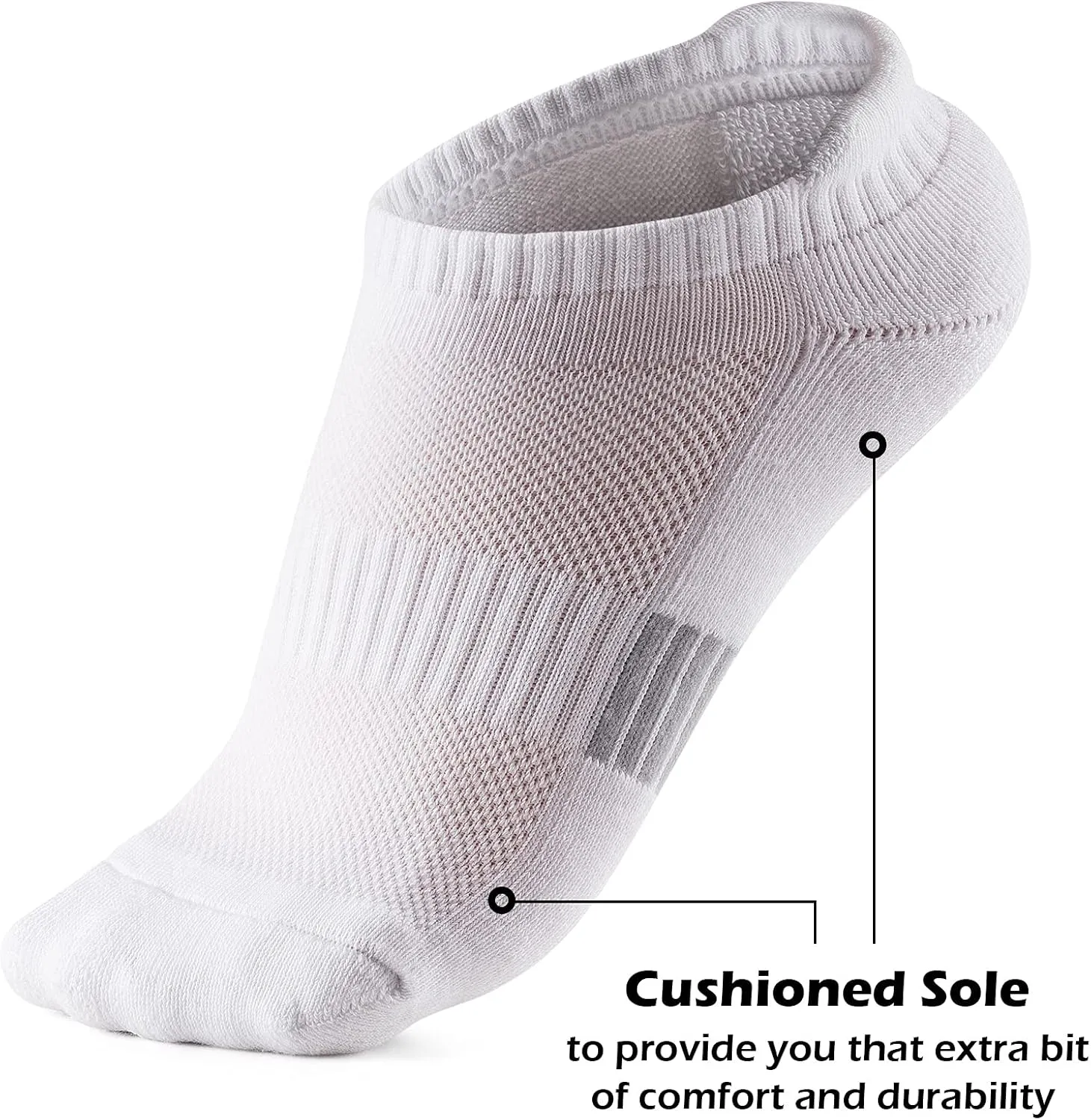 Gonii Ankle Socks Womens Running Athletic No Show Socks Cushioned 5-Pairs
