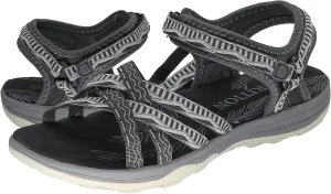 GRITION Women Hiking Sandals Girls, Outdoor Sport Water Shoes, Summer Flat Cross-Tied Sandals Open Toe Adjustable Walking Shoes