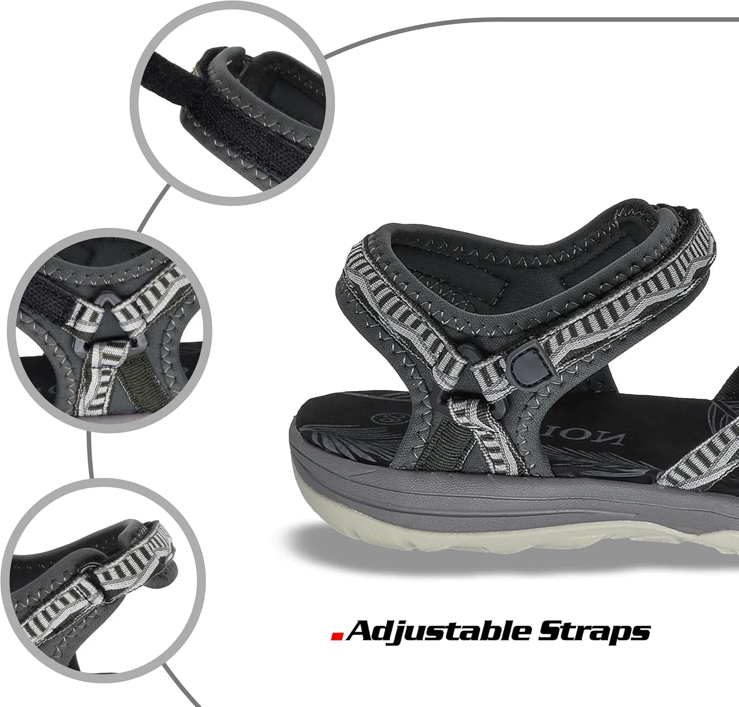 GRITION Women Hiking Sandals Girls, Outdoor Sport Water Shoes, Summer Flat Cross-Tied Sandals Open Toe Adjustable Walking Shoes