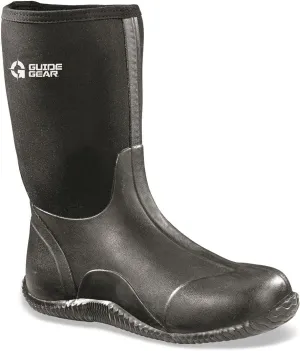 Guide Gear Men's Mid-High Bogger Waterproof Rubber Hunting Work Rain Boots 12”, 5mm Neoprene Top