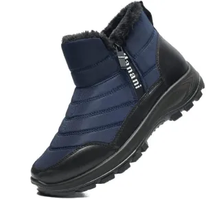 Hanani Mens Winter Snow Boots Fur Lined Warm Ankle Boots Zipper Closure Waterproof Outdoor Boots Men's Lightweight Comfortable Shoes