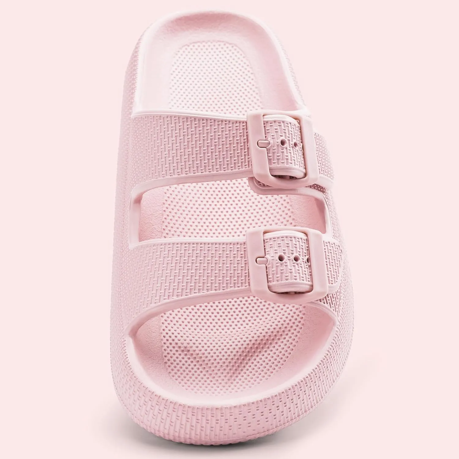 Harvest Land Sandals for Women Double Buckle Adjustable Slides EVA Thick Sole Slippers