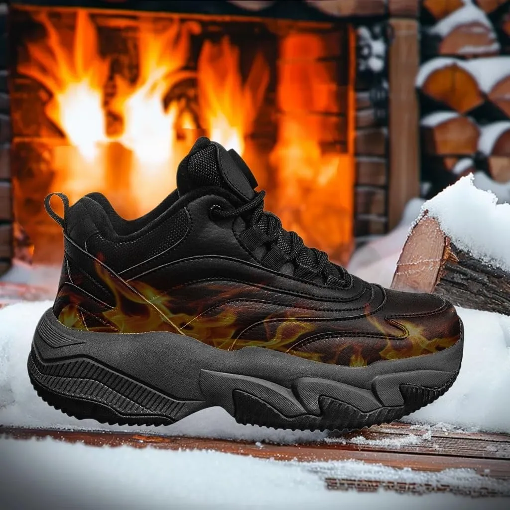 Heated Shoes for Men Women, 4000mAh Rechargeable Warm Shoes, Heated Slippers, Foot Warmer, Electric Heated Sneakers with 3 Heating Settings, for Hunting Hiking Keep Warm in Winter