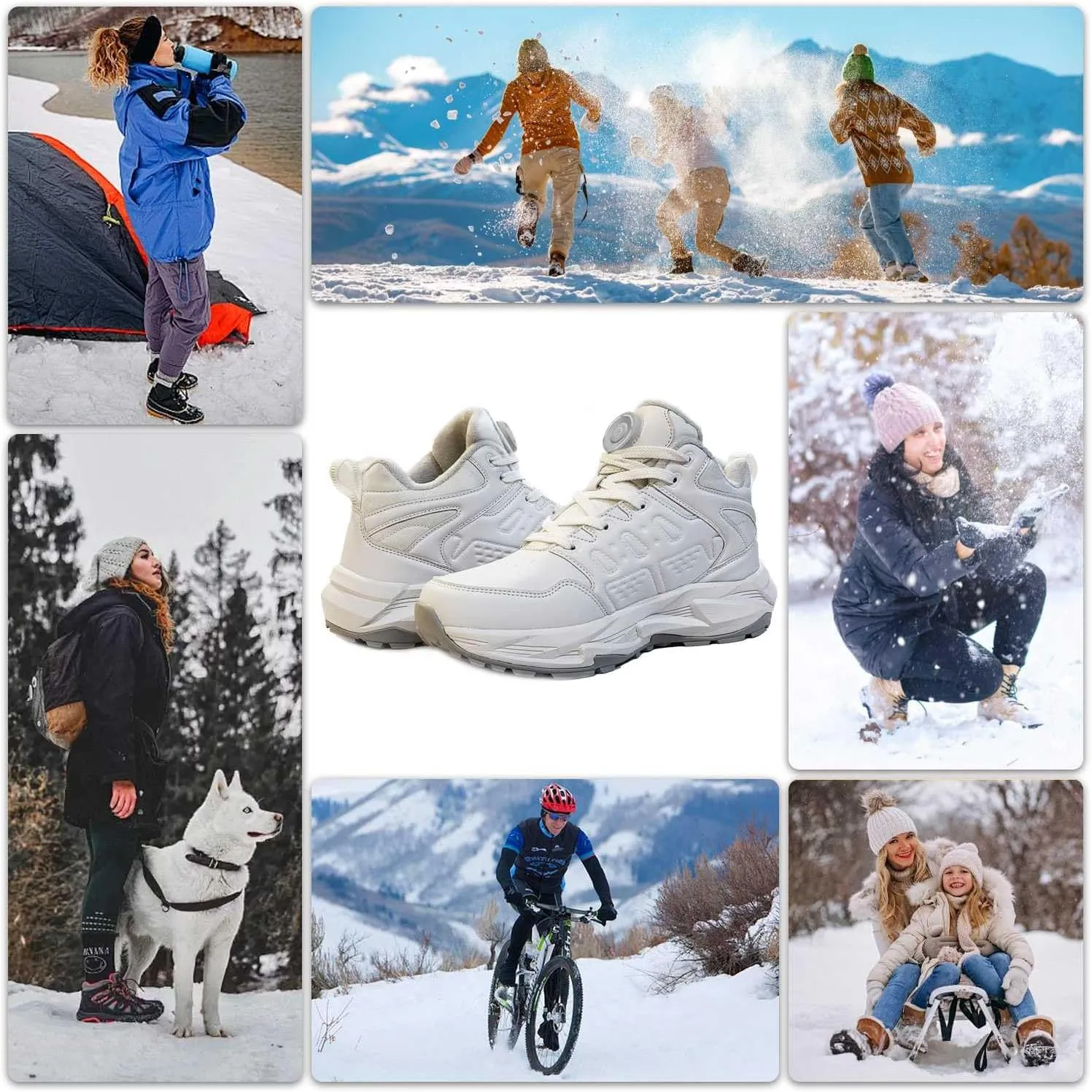 Heated Sneakers Rechargeable for Men & Women - Electric Heating Shoes with 3 Heating Levels, 4000mAh Battery - Feet Warmers for Winter