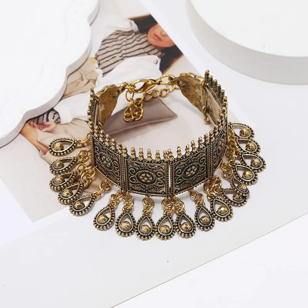 HENGYID Adjustable Charming Bohemian Coins Bracelet Tassel Barefoot Sandals Chain Jewelry Belly Dance Anklet
