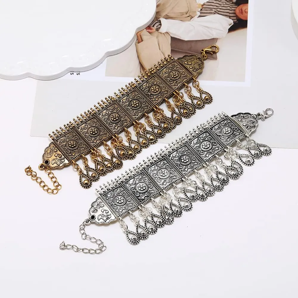 HENGYID Adjustable Charming Bohemian Coins Bracelet Tassel Barefoot Sandals Chain Jewelry Belly Dance Anklet